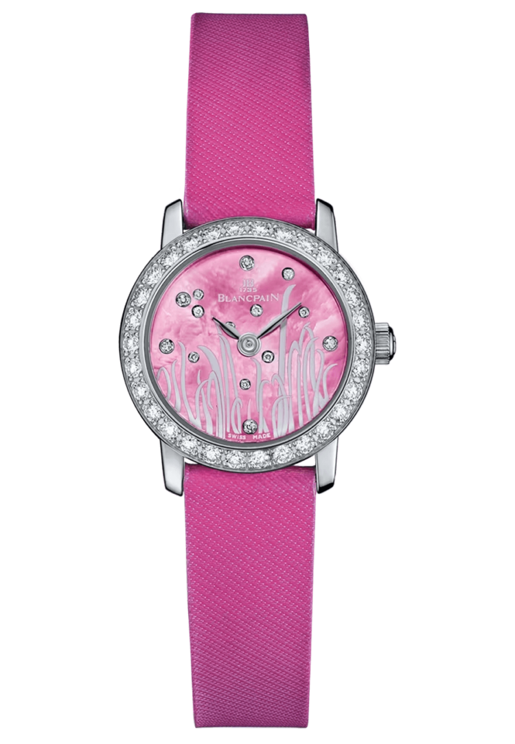 Blancpain Ladybird Ultraplate Pink Mother of Pearl Satin Diamond Ladies Watch - 0062 1954G 52A