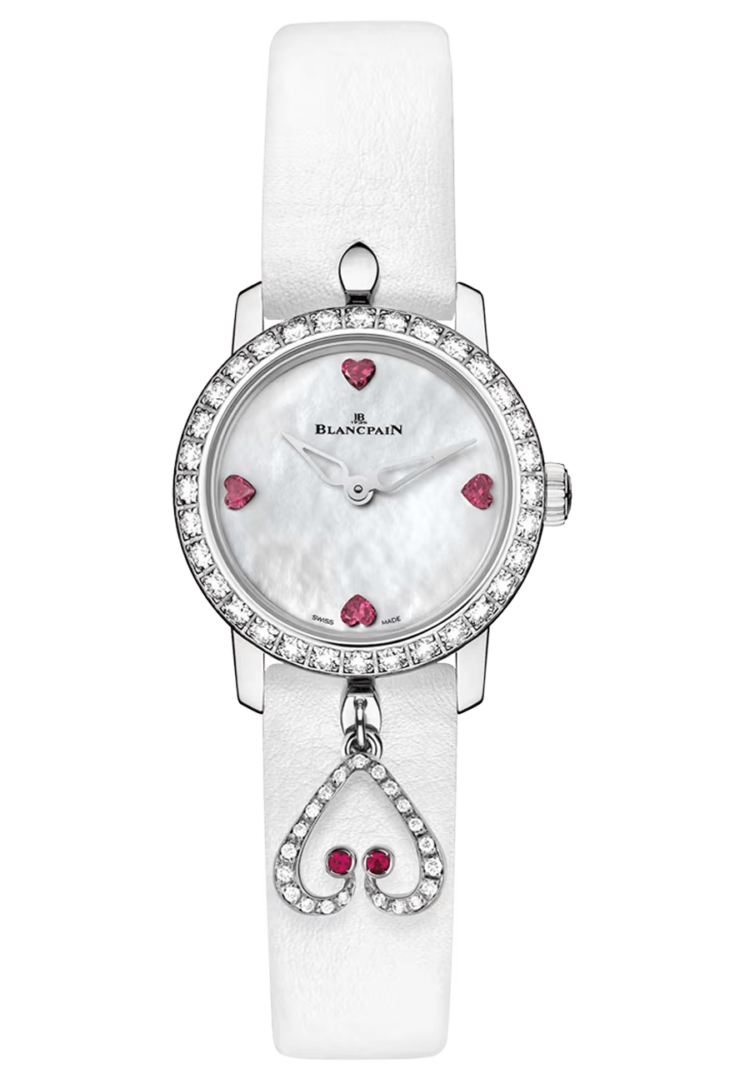 Blancpain Ladybird Ultraplate Hearts White Gold Diamond Ostrich Ladies Watch - 0063 1997 58A