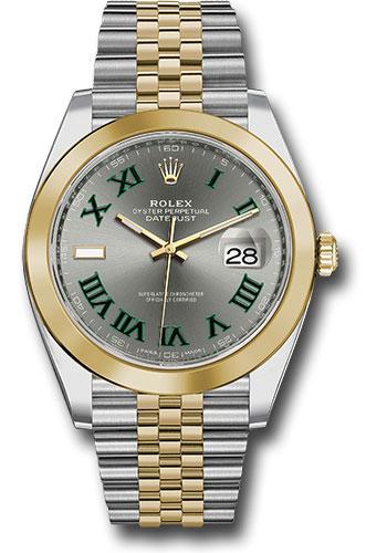 Rolex Steel and Yellow Gold Rolesor Datejust 41 Watch - Smooth Bezel - Slate Green Roman Dial - Jubilee Bracelet - 126303 slgrj