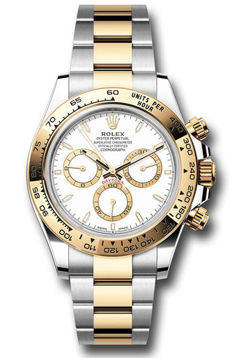 Rolex Yellow Rolesor Cosmograph Daytona Watch - Fixed Bezel - White Index Dial - Oyster Bracelet - 126503