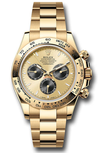 Rolex Yellow Gold Cosmograph Daytona Watch - Fixed Bezel - Golden And Black Index Dial - Oyster Bracelet - 126508