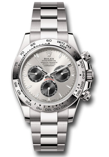 Rolex White Gold Cosmograph Daytona Watch - Fixed Bezel - Steel And Black Index Dial - Oyster Bracelet - 126509