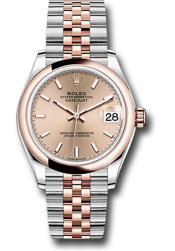 Rolex Steel and Everose Gold Datejust 31 Watch - Domed Bezel - Rose Roman Dial - Jubilee Bracelet - 278241 roij