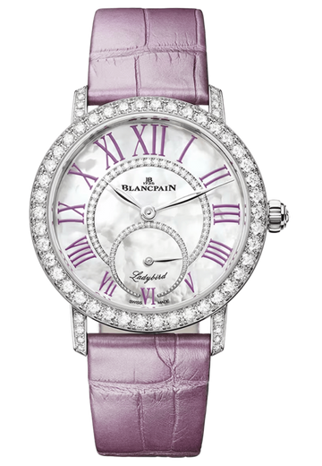 Blancpain Ladybird Colors Lilac White Gold Diamond Alligator Ladies Watch - 3661 1954 55B