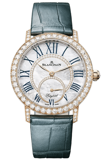 Blancpain Ladybird Colors Red Gold Diamond Teal Alligator Ladies Watch - 3661 2954 55B