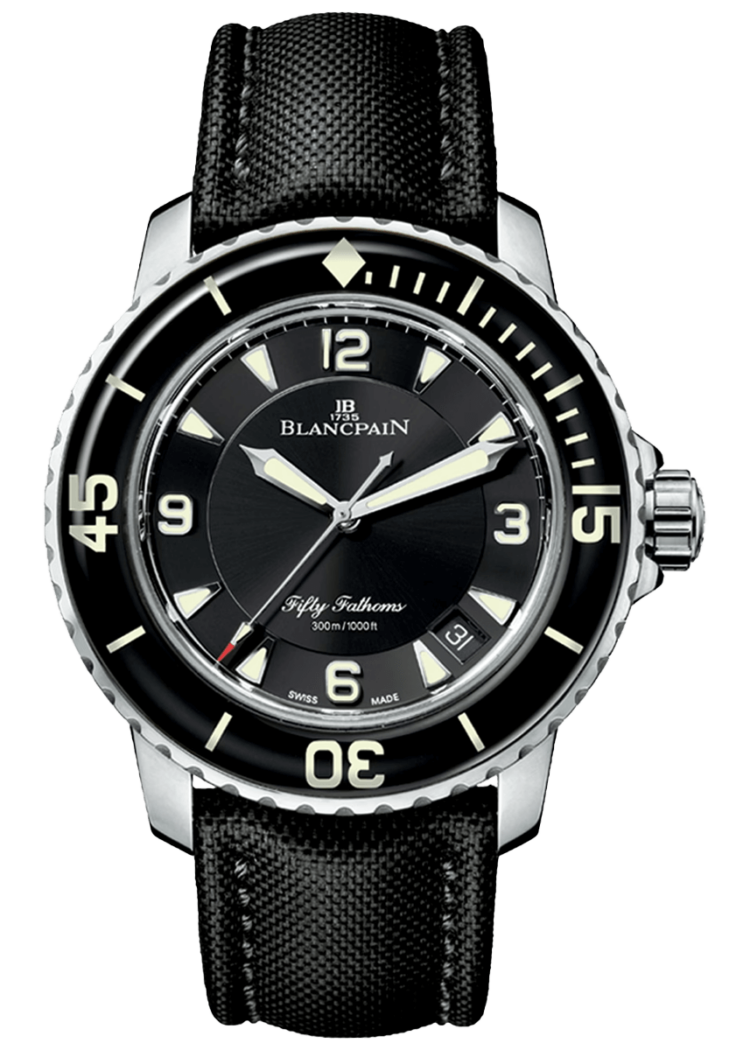 Blancpain Fifty Fathoms Automatique Steel Black Canvas Men's Watch - 5015 1130 52A