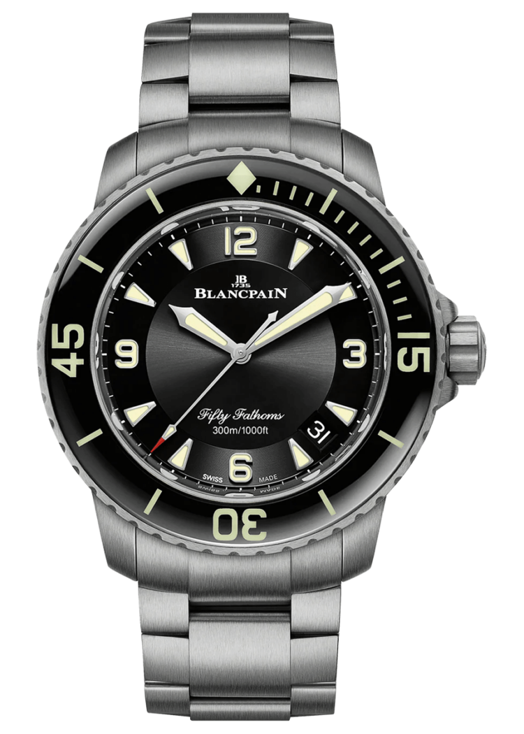 Blancpain Fifty Fathoms Automatique Black Dial Titanium Men's Watch - 5015 12B30 98B