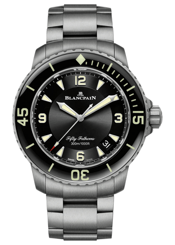 Blancpain Fifty Fathoms Automatique Black Dial Titanium Men's Watch - 5015 12B30 98B