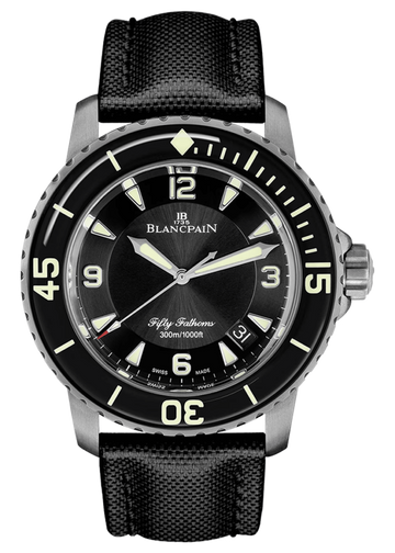 Blancpain Fifty Fathoms Automatique Titanium Black Sail-Canvas Men's Watch - 5015 12B30 B52B