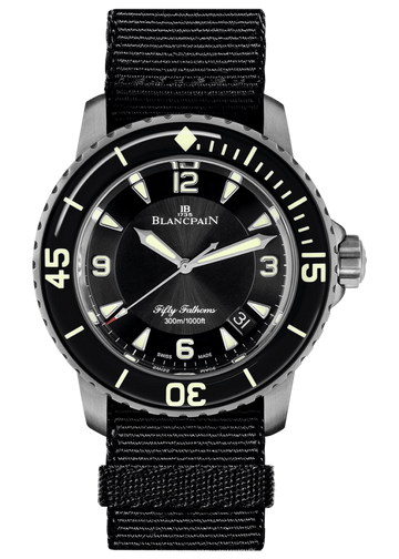 Blancpain Fifty Fathoms Automatique Titanium Black NATO Men's Watch - 5015 12B30 NABA