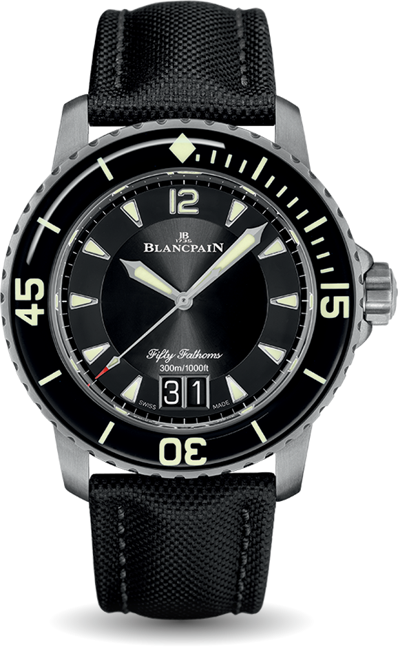 Blancpain Fifty Fathoms Grande Date Black Sail-Canvas Men's Watch - 5050 12B30 B52A