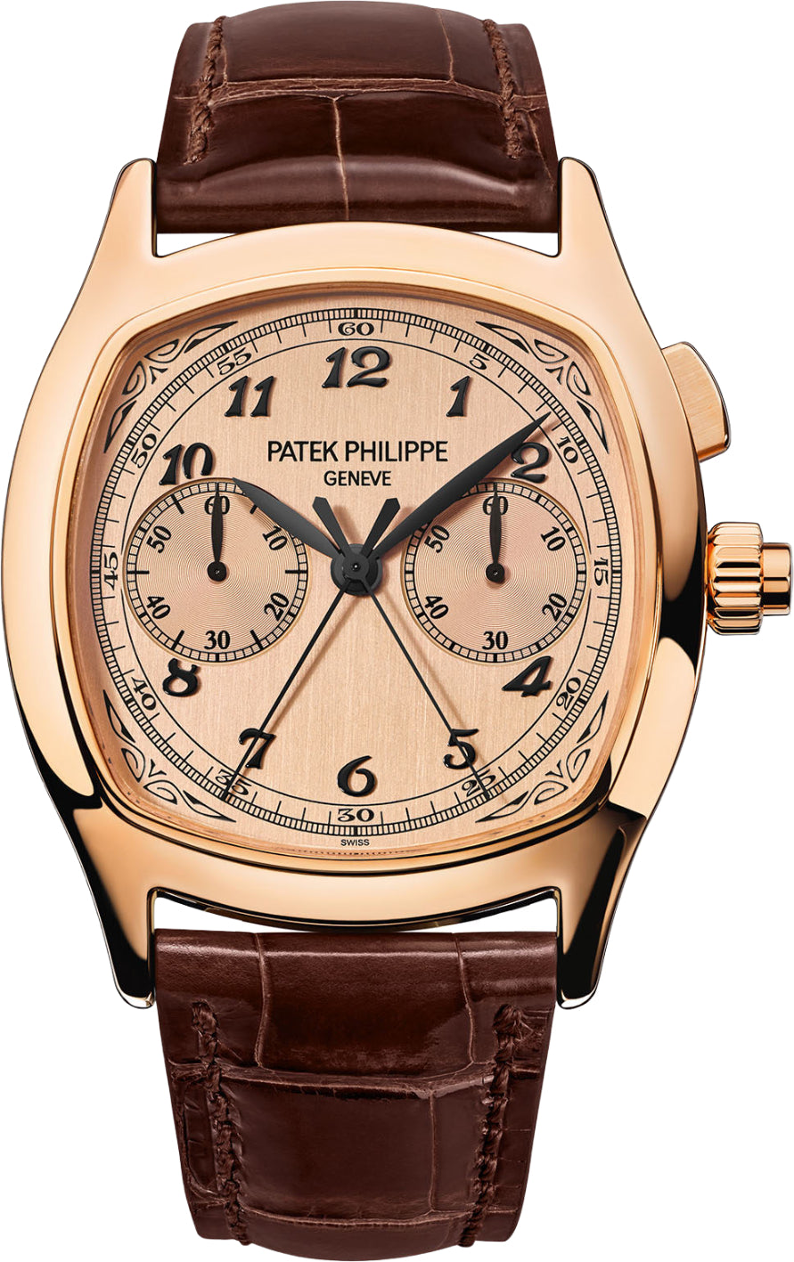 Patek Philippe Grand Complications 37 - 44.6mm Champagne Satin Arabic Rose Gold Leather - 5950R-010