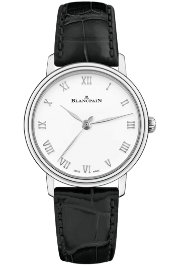 Blancpain Villeret Ultraplate 29mm Steel Black Alligator Ladies Watch - 6104 1127 55A