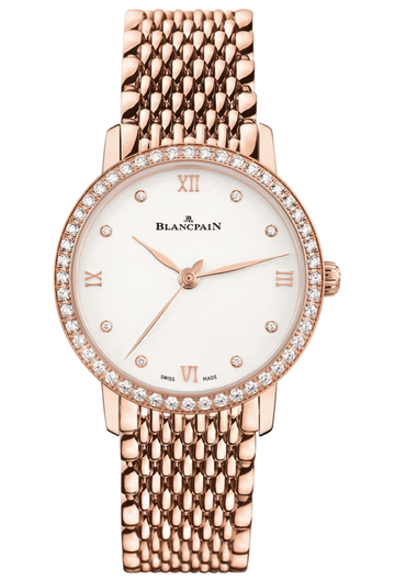 Blancpain Villeret Ultraplate Diamond Mille Mailles Red Gold Ladies Watch - 6104 2987 MMB