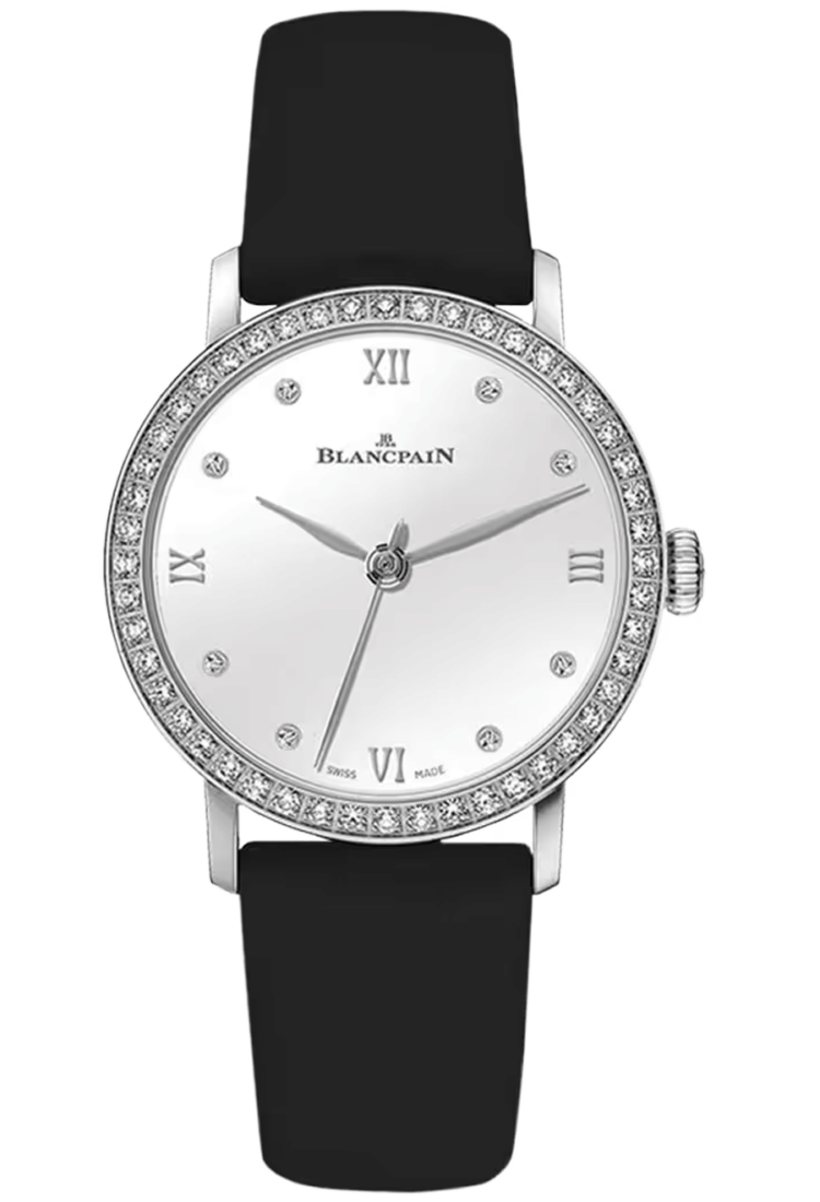 Blancpain Villeret Ultraplate 29mm Fabric & Alligator Multi-Strap Diamond Ladies Watch - 6104 4628 95A