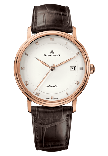 Blancpain Villeret Ultraplate Date Ultra-Slim Red Gold Alligator Men's Watch - 6223 3642 55A