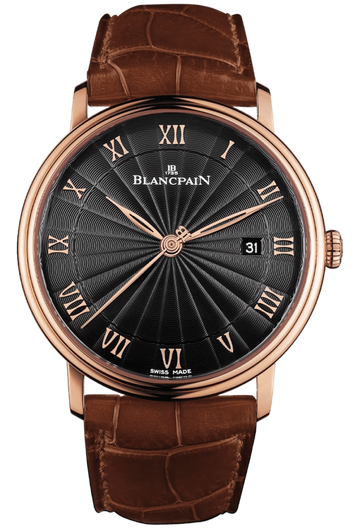 Blancpain Villeret Ultraplate Date 40mm Red Gold Brown Alligator Men's Watch - 6651 3630 55B