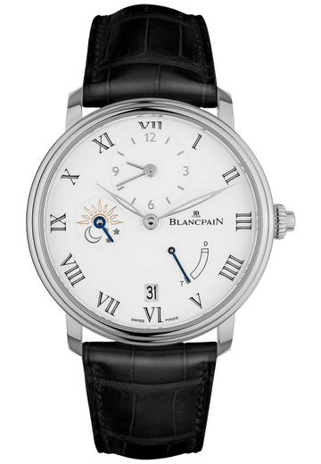 Blancpain Villeret Demi-Fuseau Horaire 8 Jours White Gold Alligator Men's Watch - 6661 1531 55B