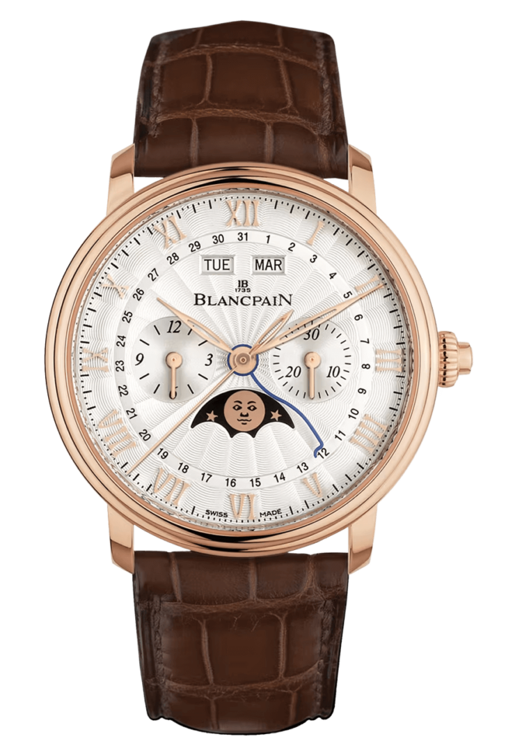 Blancpain Villeret Chronographe Monopoussoir Red Gold Alligator Men's Watch - 6685 3642 55B