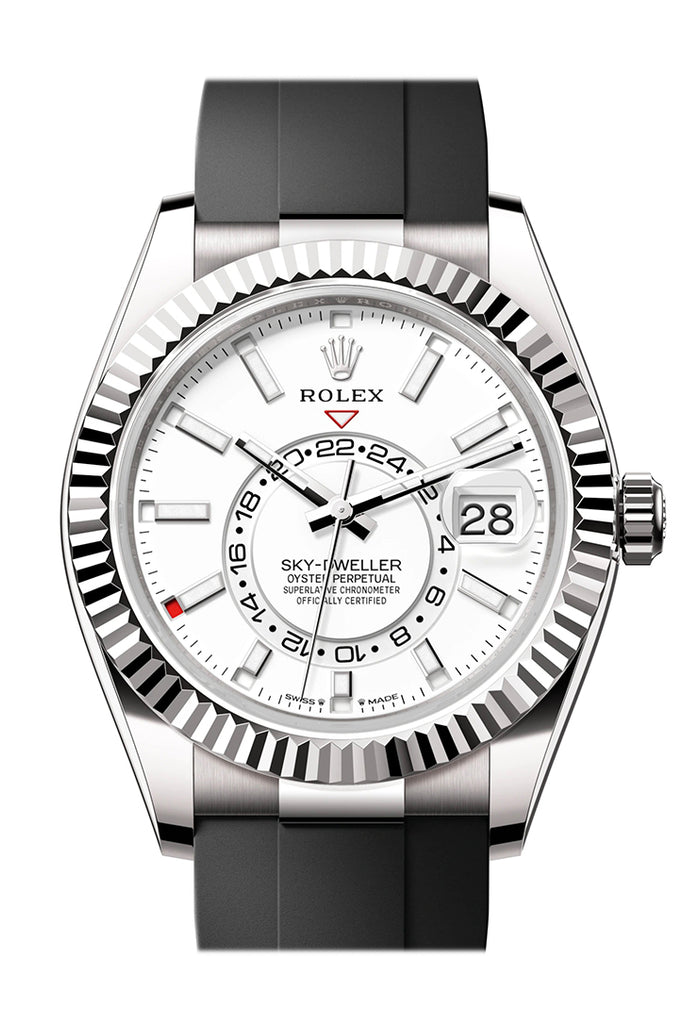 Rolex Sky Dweller 42 White Dial White Gold Mens Watch 336239