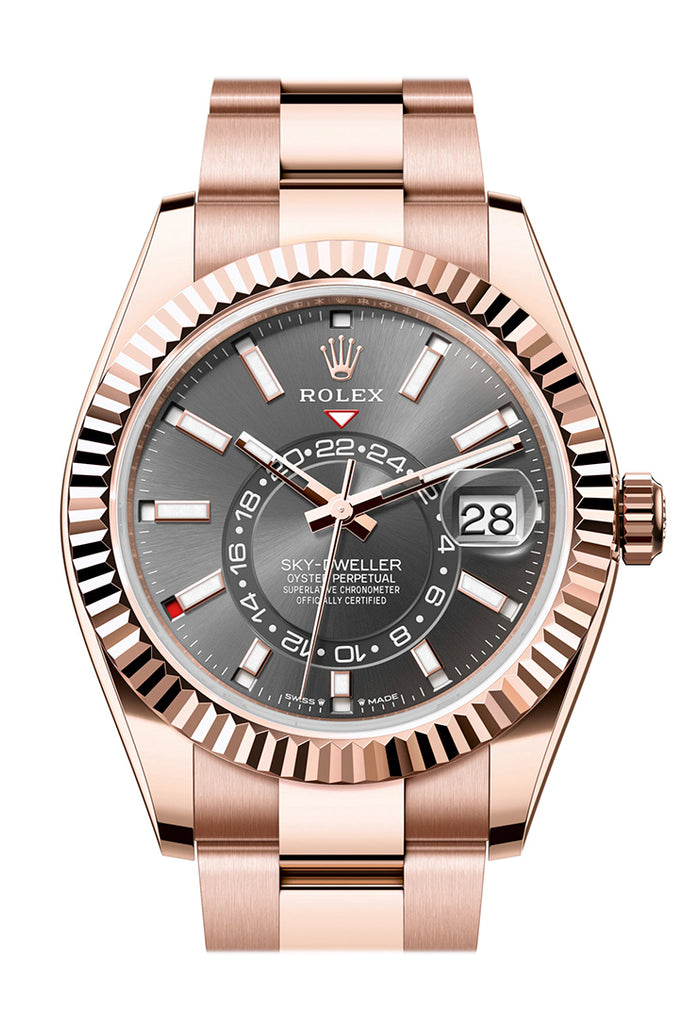 Rolex Sky Dweller 42 Slate Dial Rose Gold Oyster Mens Watch 336935