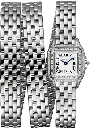 Cartier Panthere de Cartier Triple Loop Watch - 20 mm White Gold Case - Diamond Bezel - White Gold Triple Loop Bracelet - WJPN0011