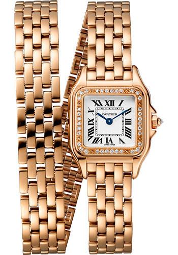 Cartier Panthere de Cartier Double Loop Watch - 22 mm Pink Gold Case - Diamond Bezel - Pink Gold Double Loop Bracelet - WJPN0014