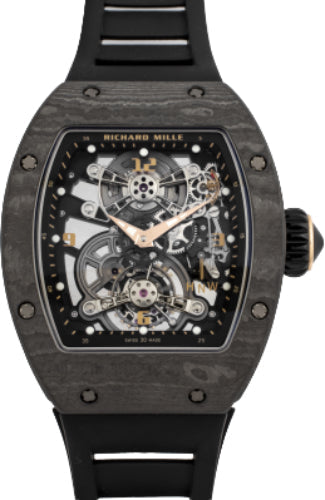 Richard Mille Chronograph Tourbillon Black Carbon 48mm Openworked Dial | RM17-01 