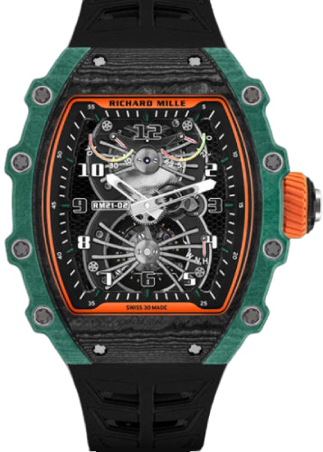 Richard Mille Manual Winding Tourbillon Aerodyne Quarts TPT/Carbon TPT/Titanium 50mm Openworked Dial | RM21-02
