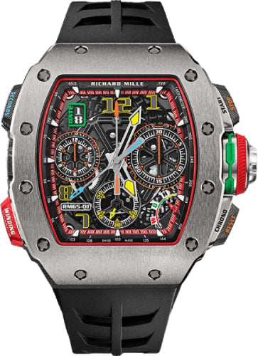 Richard Mille Automatic Winding Titanium Split Chronograph Openworked Dial | RM65-01