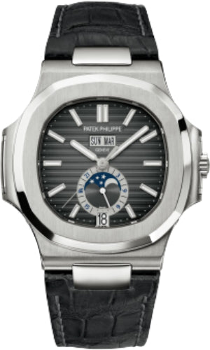 Patek Philippe Nautilus Annual Calendar Moon Phases Stainless Steel Black Dial | 5726A-001