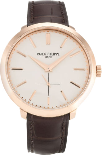 Patek Philippe Calatrava 38mm White Roman Hobnail Rose Gold Leather | 5123R-001