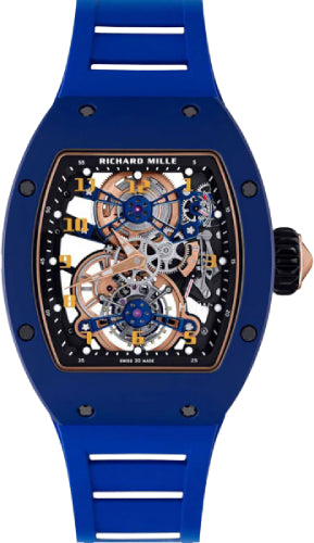 Richard Mille Chronograph Manual Winding Tourbillon TZP Ceramic Blue 48mm Openworked Dial | RM17-02