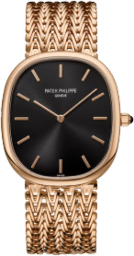 Patek Philippe Golden Ellipse Rose Gold Black Dial Bracelet | 5738/1R-001