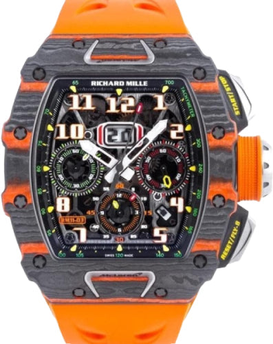 Richard Mille Limited Edition McLaren Flyback Chronograph Carbon 50mm Openworked Dial | RM11-03 