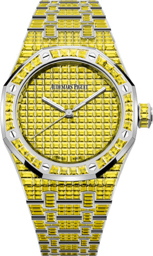 Audemars Piguet Royal Oak Selfwinding Yellow Chrysoberyl 37mm "50th Anniversary" White Gold Yellow Dial | 15554BC.RY.1274BC.01