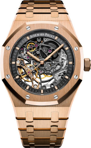 Audemars Piguet Royal Oak Double Balance Wheel Openworked Rose Gold Skeleton Dial 41mm | 15407OR.OO.1220OR.01