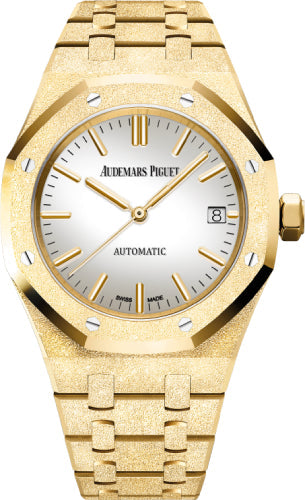 Audemars Piguet Royal Oak Frosted Gold 37mm Carolina Bucci Silver Dial - 15454BA.GG.1259BA.02