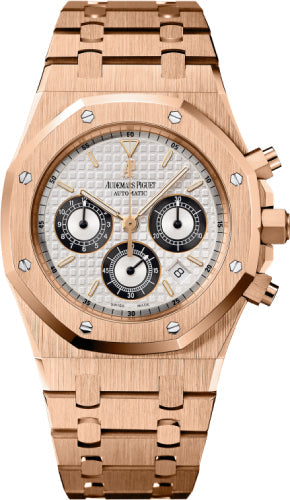 Audemars Piguet Royal Oak 39mm Chronograph Rose Gold White Index/Black Subdial & Bracelet - 25960OR.OO.1185OR.02